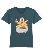 Pinguin cu luminite Tricou mânecă scurtă guler V Bărbat Presenter