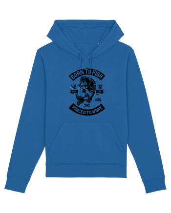 Born to FIsh Forced to Work Black Royal Blue