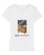 Ești comodă? Tricou mânecă scurtă guler V Damă Evoker