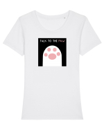 Talk to the paw Tricou mânecă scurtă guler larg fitted Damă Expresser