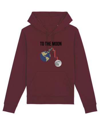 To The Moon (negru) Burgundy