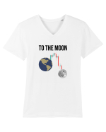 To The Moon (negru) Tricou mânecă scurtă guler V Bărbat Presenter