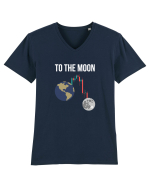 To The Moon (alb) Tricou mânecă scurtă guler V Bărbat Presenter