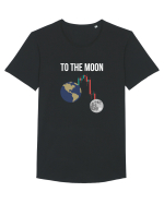 To The Moon (alb) Tricou mânecă scurtă guler larg Bărbat Skater