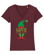 Love your elf Tricou mânecă scurtă guler V Damă Evoker