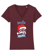 Santa Says Relax Tricou mânecă scurtă guler V Damă Evoker