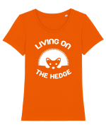 LIVING ON THE HEDGE Tricou mânecă scurtă guler larg fitted Damă Expresser