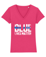 BLUE Tricou mânecă scurtă guler V Damă Evoker