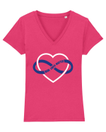 BLUE Tricou mânecă scurtă guler V Damă Evoker