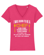 CHEF Tricou mânecă scurtă guler V Damă Evoker