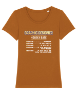 Graphic designer Tricou mânecă scurtă guler larg fitted Damă Expresser