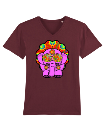 Trippy Pink Elephant  Burgundy