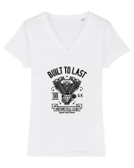 Built to Last Motorcycle Black Tricou mânecă scurtă guler V Damă Evoker