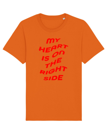 My heart is on the right side Bright Orange