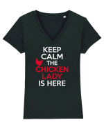 CHICKEN LADY Tricou mânecă scurtă guler V Damă Evoker