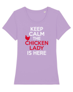 CHICKEN LADY Tricou mânecă scurtă guler larg fitted Damă Expresser