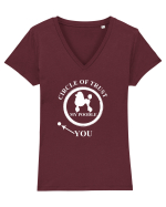 POODLE Tricou mânecă scurtă guler V Damă Evoker