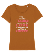 TEACHER Tricou mânecă scurtă guler larg fitted Damă Expresser