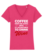 COFFEE Tricou mânecă scurtă guler V Damă Evoker