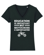 MOTOCROSS Tricou mânecă scurtă guler V Damă Evoker