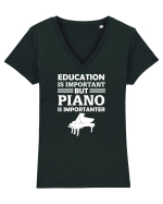 PIANO Tricou mânecă scurtă guler V Damă Evoker