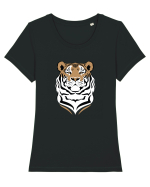 Tigru Tricou mânecă scurtă guler larg fitted Damă Expresser