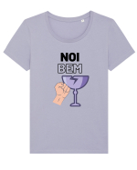 Noi bem, spargem pahare Tricou mânecă scurtă guler larg fitted Damă Expresser