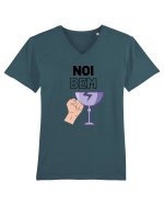 Noi bem, spargem pahare Tricou mânecă scurtă guler V Bărbat Presenter