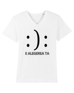 Fericit sau Trist Tricou mânecă scurtă guler V Bărbat Presenter