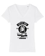 Coffee Shop Black Tricou mânecă scurtă guler V Damă Evoker