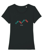 UP AND DOWN (Crypto Quote) alb Tricou mânecă scurtă guler larg fitted Damă Expresser