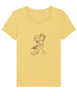 Coffee and Wine (negru) Tricou mânecă scurtă guler larg fitted Damă Expresser