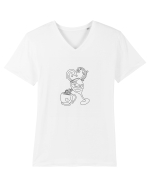 Coffee and Wine (negru) Tricou mânecă scurtă guler V Bărbat Presenter
