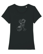 Coffee and Wine (alb) Tricou mânecă scurtă guler larg fitted Damă Expresser