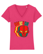 Omicron Covid Variant Tricou mânecă scurtă guler V Damă Evoker