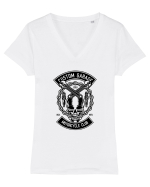 Bike Skull Custom Black Tricou mânecă scurtă guler V Damă Evoker