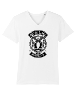 Bike Skull Custom Black Tricou mânecă scurtă guler V Bărbat Presenter