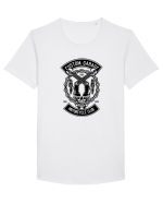 Bike Skull Custom Black Tricou mânecă scurtă guler larg Bărbat Skater