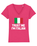 ITALIAN Tricou mânecă scurtă guler V Damă Evoker