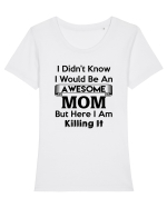 MOM Tricou mânecă scurtă guler larg fitted Damă Expresser