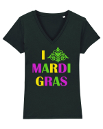 MARDI GRAS Tricou mânecă scurtă guler V Damă Evoker