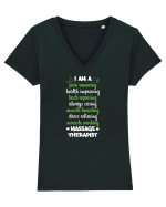 MASSAGE THERAPIST Tricou mânecă scurtă guler V Damă Evoker