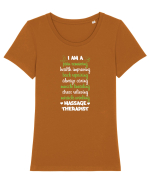 MASSAGE THERAPIST Tricou mânecă scurtă guler larg fitted Damă Expresser