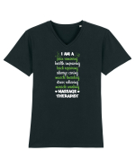 MASSAGE THERAPIST Tricou mânecă scurtă guler V Bărbat Presenter