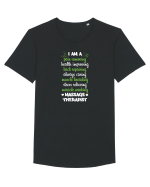 MASSAGE THERAPIST Tricou mânecă scurtă guler larg Bărbat Skater
