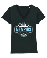MEMPHIS Tricou mânecă scurtă guler V Damă Evoker