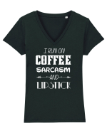 COFFEE Tricou mânecă scurtă guler V Damă Evoker