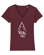 Ho Ho Ho Tricou mânecă scurtă guler V Damă Evoker