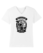 Dirt Bike Motocross Black Tricou mânecă scurtă guler V Bărbat Presenter