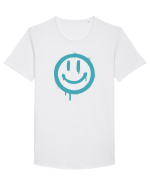 Smiley Face Tricou mânecă scurtă guler larg Bărbat Skater